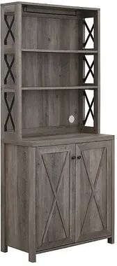 Home Source X-Frame Bar Storage Cabinet, Grey