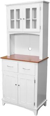 Home Source Microwave Stand Storage Cabinet, White