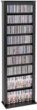 Prepac Slim Barrister Multimedia Storage Tower, Black, Furniture