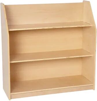 Flash Furniture Natural Wooden 3 Shelf Book Display with Safe