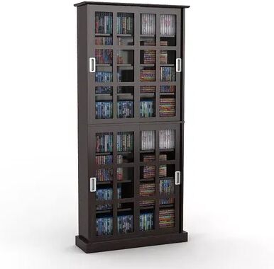 Atlantic Windowpane Espresso Multimedia Cabinet, Brown, Furniture