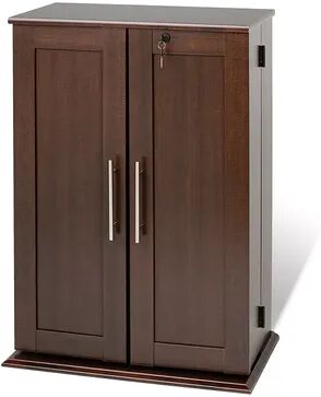 Prepac Small Locking Multimedia Storage Cabinet, Brown, Furniture