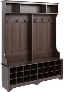 Prepac Wide Hall Tree Storage Cabinet, Brown