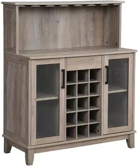 Home Source Modern Microwave Stand Storage Cabinet, Grey