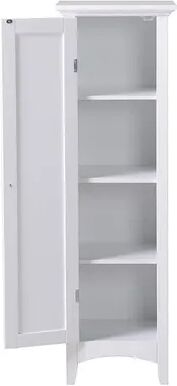 American Furniture Classics One Door Storage Kitchen Home Pantry Cabinet, White