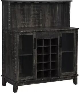 Home Source Modern Microwave Stand Storage Cabinet, Black