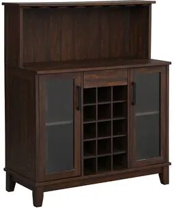 Home Source Modern Microwave Stand Storage Cabinet, Brown