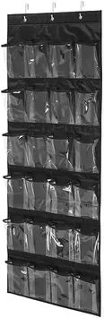 Honey-Can-Do 24-Pocket Over-The-Door Shoe Organizer, Black, SHOE RACK