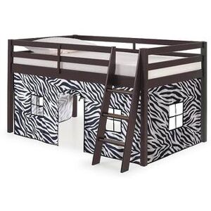 Alaterre Furniture Roxy Twin Junior Loft Print Tent Bed, Brown