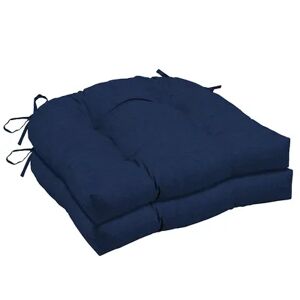 Arden Selections 2-pack Outdoor Wicker Seat Cushion Set, Blue, 18X20