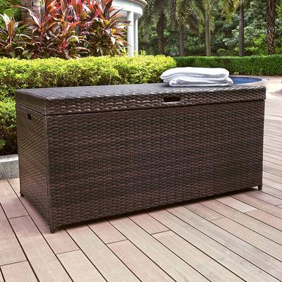 Modern Marketing Concepts Crosley Furniture Palm Harbor Patio Wicker Storage Bin, Brown