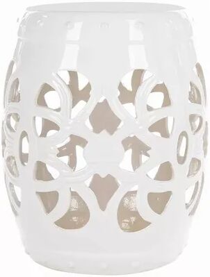 Safavieh Imperial Vine Ceramic Garden Stool, White, Furniture