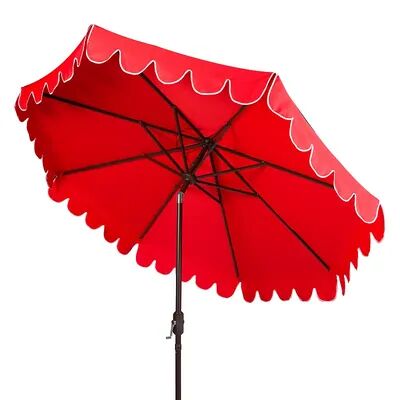 Safavieh 9-ft. Scalloped Trim Patio Umbrella, Red