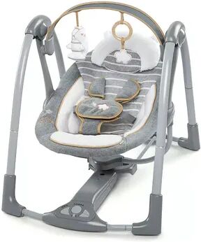 Ingenuity Boutique Collection Baby Swing N Go Portable Rocker Chair, Bella Teddy, Grey