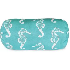 Majestic Home Goods Seahorse Indoor Outdoor Bolster Pillow, Blue, Pouf