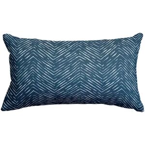 Majestic Home Goods Herringbone Indoor Outdoor Small Throw Pillow, Blue, 12X20