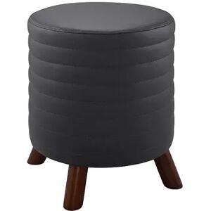 Linon Rivard Round Ottoman, Grey