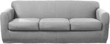 Sure Fit SureFit Home Decor Ultimate Stretch Leather Chair Cushion Cover, Light Grey, SOFA