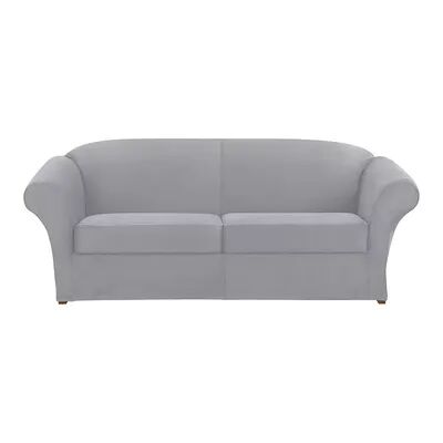 Sure Fit Ultimate Heavy Weight Stretch Box Seat Sofa Slipcover, Light Grey