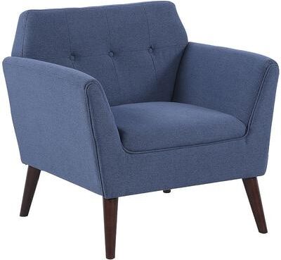 HOMCOM Traditional Living Room Chair Armchair with Button Tufted Polygonal Straight Back Single Sofa with Thick Padding Beige, Blue