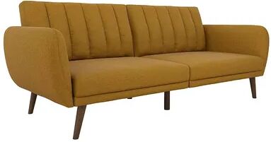 Novogratz Brittany Linen Convertible Sofa Futon, Yellow