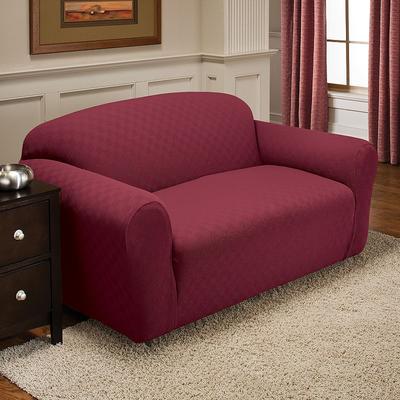 Jeffrey Home Stretch Sensations Stretch Newport Sofa Slipcover, Dark Red