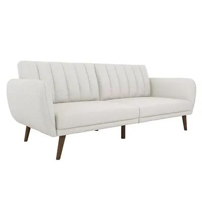 Novogratz Brittany Linen Convertible Sofa Futon, White