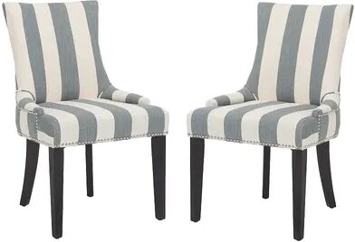 Safavieh Lester Awning Stripes Dining Chair 2-piece Set, Grey