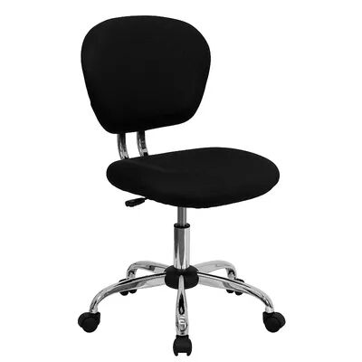 Emma+Oliver Emma and Oliver Mid-Back Orange Mesh Swivel Task Office Chair with Chrome Base, Grey