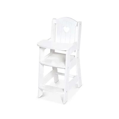 Melissa & Doug Mine to Love Wooden Play High Chair for Dolls, Stuffed Animals - White, Multicolor