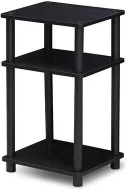 Furinno 11087AM-BK 11087 Just 3-Tier No Tools Tube End Table, Americano & Black - 13.4 x 11.5 x 22.8 in., MULTI NONE