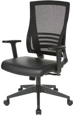 Office Star Products Vertical Mesh Back Chair, Black