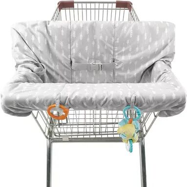 The Peanutshell Shopping Cart & High Chair Cover, Grey, Large