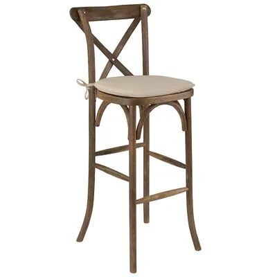 Flash Furniture Hercules Cross Back Cushion Bar Stool, Brown