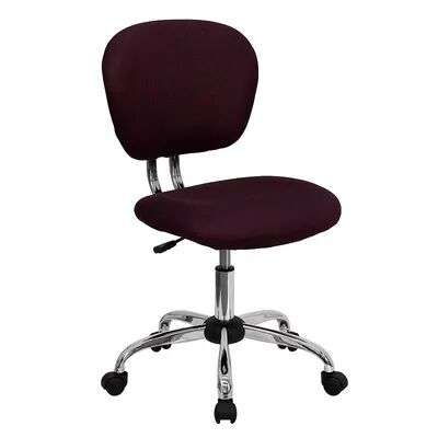 Emma+Oliver Emma and Oliver Mid-Back Orange Mesh Swivel Task Office Chair with Chrome Base, Red