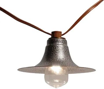 Lumabase Electric Cafe String Lights & 10 Gunmetal Shades, Grey