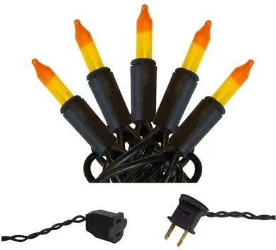 LumaBase Candy Corn Color Electric Mini String Lights, Orange