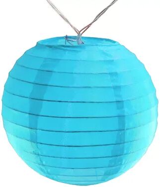 Lumabase Battery Operated String Lights & 10 Nylon Lanterns, Blue