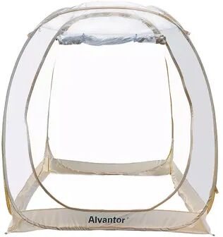 Alvantor Pop Up Bubble Tent Transparent Gazebo 6'x6', Beig/Green