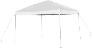 Emma+Oliver Emma and Oliver Tamar White 10'x10' Weather Resistant, UV Coated Pop Up Canopy Tent with Reinforced Corners, Height Adjustable Frame and Carry Bag