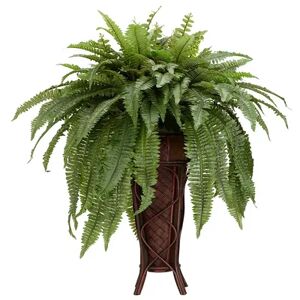 nearly natural Boston Fern with Stand Silk Plant, Green