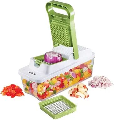 Brentwood Appliances Brentwood Food Chopper and Vegetable Dicer with 6.75 Cup Storage Container in Green, White