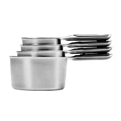 OXO Good Grips Stainless Steel Magnetic Measuring Cup Set, Silver