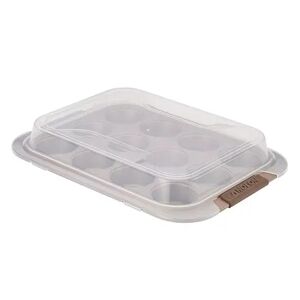 Anolon Advanced Bronze Nonstick Muffin Pan with Lid, Brown
