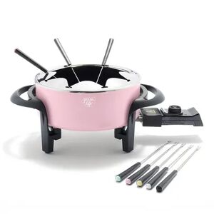 GreenLife 14-Cup Electric Fondue Pot Set, Pink, 3 QT