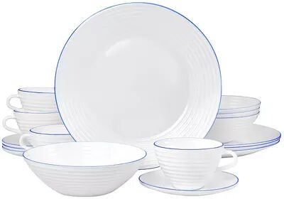 Oster Cocina Juego De Vajilla 16 Piece Opal Glass Dinnerware Set in White