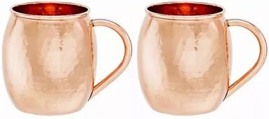 Old Dutch 2-pc. Hammered Copper Moscow Mule Mug Set, Brown, 16 Oz