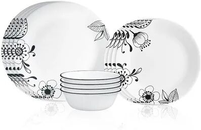 Corelle Floral Noir 12-pc. Dinnerware Set, Multicolor