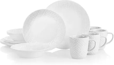 Corelle Embossed Linen Weave 16 pc Dinnerware Set, Multicolor