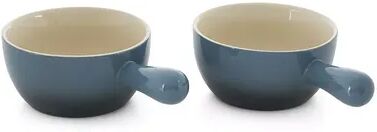 Gibson Crock-Pot 22oz Artisan Stoneware Soup Bowl w/ Handle, 2-Pack, Gray Gradient, Grey